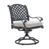 Stylish Outdoor 7 Piece Aluminum Dining Set With Cushion, Swivel And Rocking Chairs - Sandstorm - Image 5