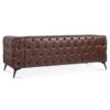 84.06" Width Traditional Square Arm Removable Cushion 3 Seater Sofa - Dark Brown - Image 8
