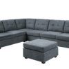 Isla - Woven Fabric 7 Seater Sectional Sofa With Ottoman - Gray - Image 2