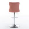 Swivel Velvet Barstools Adjusatble Seat Height From 25-33", Modern Upholstered Chrome Base Bar Stools With Backs Comfortable Tufted For Home Pub And Kitchen Island 1712Pk (Set of 2) - Pink - Image 8