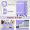20" Hardside Luggage With Cosmetic Case, 2 Piece Lightweight Suitcase Set With Spinner Wheels, Carry On Vintage Luggage - Purple - Image 3