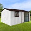10'x12' Garden Sheds Outdoor Storage Sheds With Window - White / Coffee - Image 4