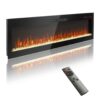 60" Electric Fireplace, Recessed And Wall Mounted Fireplace - Antique Black - Image 2