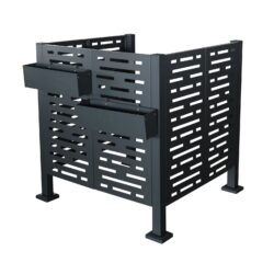 3.5 X 3.5 Ft Air Conditioner Fence For Outdoor Units, Metal Privacy Fence Cover, Perfect To Conceal Air Conditioning Units - Charcoal
