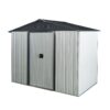 8Ft X 4Ft Outdoor Metal Storage Shed With Sliding Door And Foundation For Backyard, Patio, Lawn - White / Black - Image 5