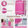 20" Hardside Luggage With Cosmetic Case, 2 Piece Lightweight Suitcase Set With Spinner Wheels, Carry On Vintage Luggage - Pink - Image 4