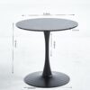 Tulip Special Dining Table, Black Marble Color Top, MDF Dining Table - Black - Image 9