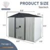 8Ft X 4Ft Outdoor Metal Storage Shed With Sliding Door And Foundation For Backyard, Patio, Lawn - White / Black - Image 6