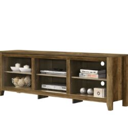 Benito - TV Stand With Open Shelves And Cable Management - Knotty Oak