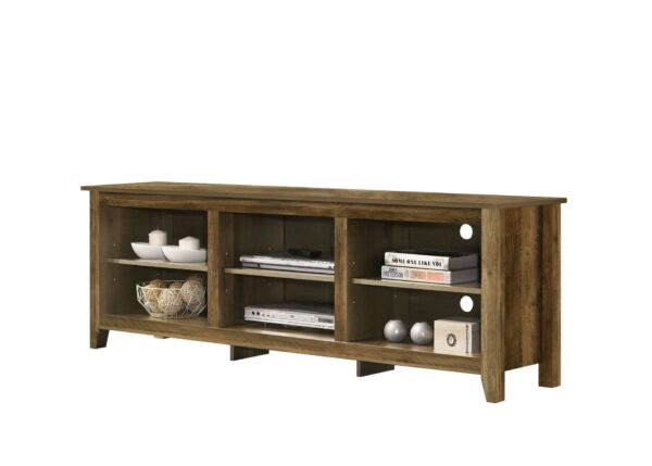 Benito - TV Stand With Open Shelves And Cable Management - Knotty Oak