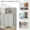 Triangle Bathroom Storage Cabinet With Adjustable Shelves, Freestanding Floor Cabinet For Home Kitchen - Gray - Image 12