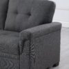 Lucca - Linen Reversible Sleeper Sectional Sofa With Storage Chaise - Dark Gray - Image 10