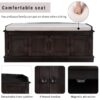 Storage Bench With 4 Doors And Adjustable Shelves, Shoe Bench With Removable Cushion For Living Room, Entryway - Espresso - Image 4