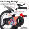 Fkznpj - 18" Sporty Kids Bike With Training Wheels And Stand Adjustable Saddle Suitable For Boys And Girls Aged 5 - 10 Years Tall Height 39 - 49" Available In A Variety Of Colors - White - Image 4