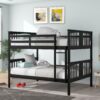 Full Over Full Bunk Bed With Ladder For Bedroom, Guest Room Furniture - Espresso - Image 9
