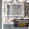48X36" LED Bathroom Mirror, 3000-6000K Gradient Front And Backlit LED Mirror For Bathroom, 3 Colors Dimmable, Ip54 Enhanced Anti-Fog, Hanging Plates Wall Mount Lighted Mirror (Only Mirrors, Not Cabinets) - Silver - Image 3