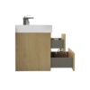 Alice - U042-Alice36-106 Bathroom Vanity With Black Sink, Large Storage Wall Mounted Floating Bathroom Vanity For Modern Bathroom, One-Piece Black Sink Basin Without Drain - Oak / White - Image 7