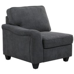 Leo - Woven 7 Piece Modular L-Shape Sectional Sofa And Ottoman - Dark Gray