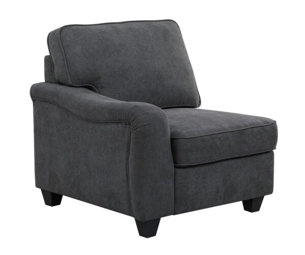Leo - Woven 7 Piece Modular L-Shape Sectional Sofa And Ottoman - Dark Gray