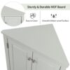Triangle Bathroom Storage Cabinet With Adjustable Shelves, Freestanding Floor Cabinet For Home Kitchen - Gray - Image 9