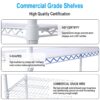 20" 6 Tier 6000Lbs Capacity Nsf Metal Shelf Wire Shelving Unit, Heavy Duty Adjustable Storage Rack With Wheels & Shelf Liners For Commercial Grade Utility Steel Storage Rack - White - Image 13
