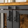 Modern Kennel Dogs Room Up To 80 Lb, Dog Crate Furniture With Multi-Purpose Rremovable Ttray, Double-Door Dog House, Lift Panel, 360 Degree Rotation, 3 Height Adjustable Feeding Bowls - Antique Brown - Image 11