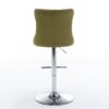 Swivel Velvet Barstools Adjusatble Seat Height From 25-33", Modern Upholstered Chrome Base Bar Stools With Backs Comfortable Tufted For Home Pub And Kitchen Island (Set of 2), 1712Ol - Olive Green - Image 8