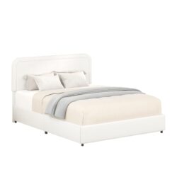 Liv - Patented 2 Drawers Queen Upholstered Storage Platform Bed - Ivory Boucle