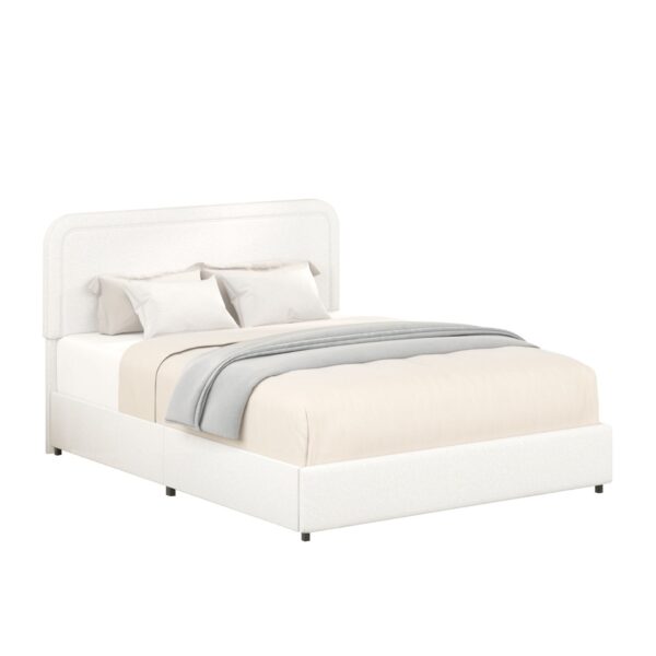 Liv - Patented 2 Drawers Queen Upholstered Storage Platform Bed - Ivory Boucle