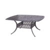 Square 8 Person 64" Long Aluminum Dining Set With Sunbrella Cushions With Swivel And Rocking Chairs - Gray / Ivory - Image 4