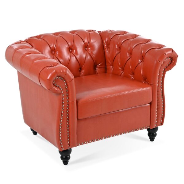 1 Seater Sofa For Living Room - Orange