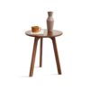 Round Small End Table, Side Table For Bedroom & Balcony - Walnut - Image 3