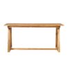 Contemporary Solid Wood Slat Top Patio Dining Table - Natural - Image 2