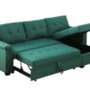 Lucca - Linen Reversible Sleeper Sectional Sofa With Storage Chaise - Green - Image 12