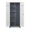 Metal Storage Cabinets, Cleaning Tool Cabinet With Locking Door, Tall Broom Tool Organizer, Large Storage Cabinet For Kitchen - Gray / White - Image 19