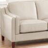Bella-Top Grain Leather Loveseat - Beige / White - Image 3
