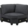 Leo - Woven 7 Piece Modular L-Shape Sectional Sofa And Ottoman - Dark Gray - Image 6