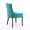 Ultra Side Dining Chair,Thickened Fabric Chairs With Neutrally Toned Solid Wood Legs, Bronze Nail Head (Set of 2) - Blue - Image 5