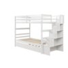 Twin Over Twin Bunk Beds With Twin Trundle And Stairway Storage Function - White - Image 12