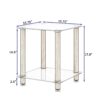 2 Piece Side Table, 2 Tier Space End Table, Modern Night Stand, Sofa Table, Side Table With Storage Shelve - White / Oak - Image 10