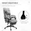 Vinsetto - Executive Linen-Feel Fabric Office Chair High Back Swivel Task Chair With Adjustable Height Upholstered Retractable Footrest, Headrest And Padded Armrest - Light Gray - Image 6