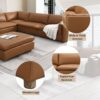 Brighton - Top Grain Leather 5 Pieces Modular Sectional - Brown - Image 6