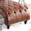 Tufted Armless Chaise Lounge - Brown - Image 16