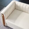 Contemporary Velvet Sofa Couch For Living Room - Beige - Image 6
