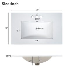 Bathroom Vanity With Ceramic Basin, Soft Close Door And Adjustable Shelves - Green
