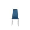 Modern Simple Style Dining Chair Fabric Chrome Metal Pipe Diamond Grid Pattern Restaurant Home Conference Chair (Set of 6) - Light Blue - Image 10