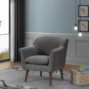 Shelby - Woven Fabric Oversized Armchair - Gray - Image 3