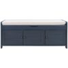 Storage Bench With 3 Shutter-Shaped Doors, Shoe Bench With Removable Cushion And Hidden Storage Space - Antique Navy - Image 10