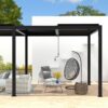 10 x 19 Ft Louver Pergola Frame & Louvers - Black - Image 5