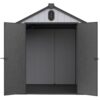 Modern Resin Plastic Storage Shed 6X8Ft For Backyard Garden Tool Storage - Black / Gray - Image 12